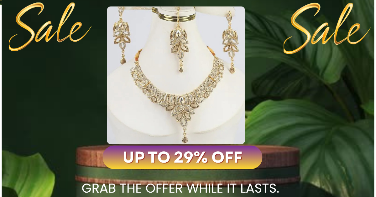 Luxury Gold Plated Crystal Bridal Necklace Set for Women