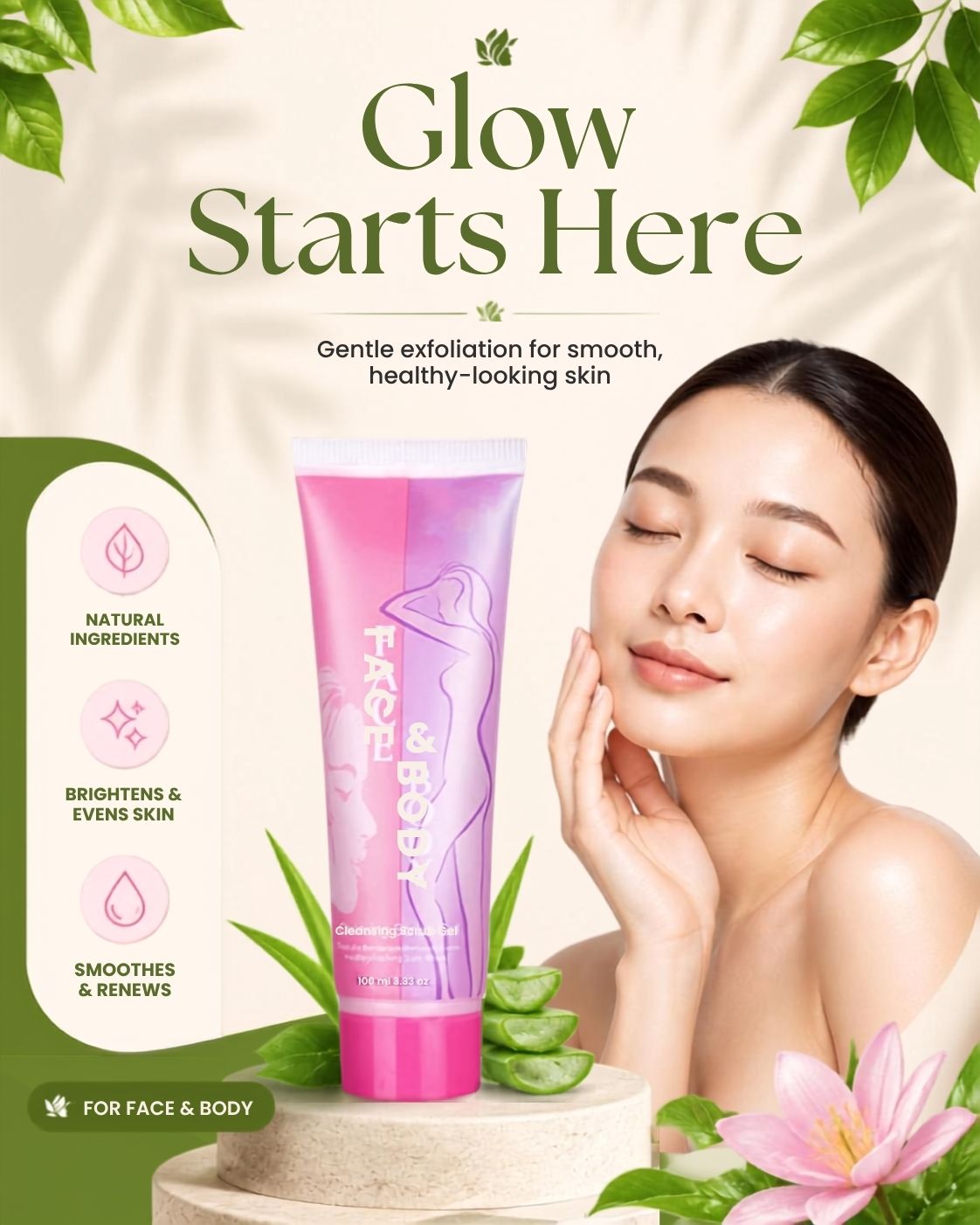 Face & Body Scrubbing Gel â€“ Gentle Skin Exfoliator for Smooth & Healthy Skin