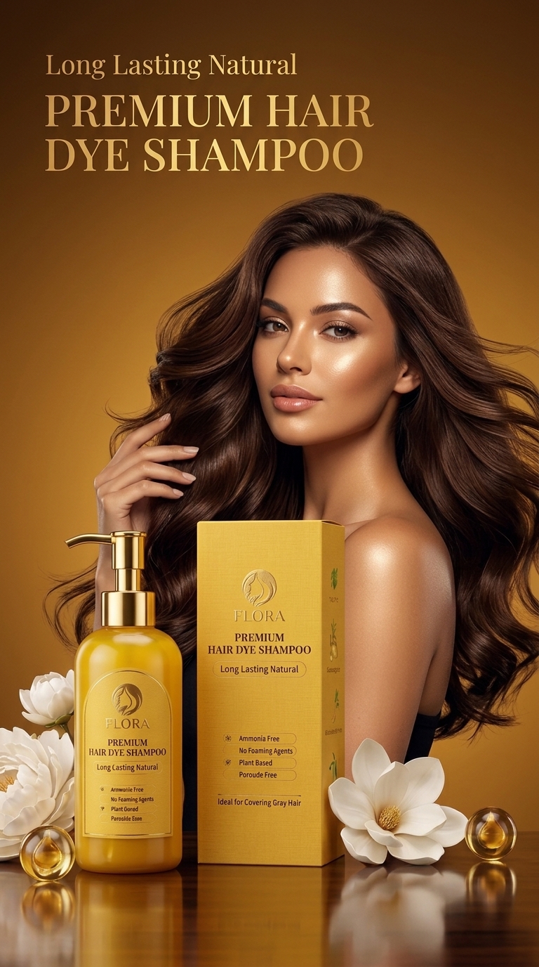 Long Lasting Natural Hair Dye Shampoo - Brown
