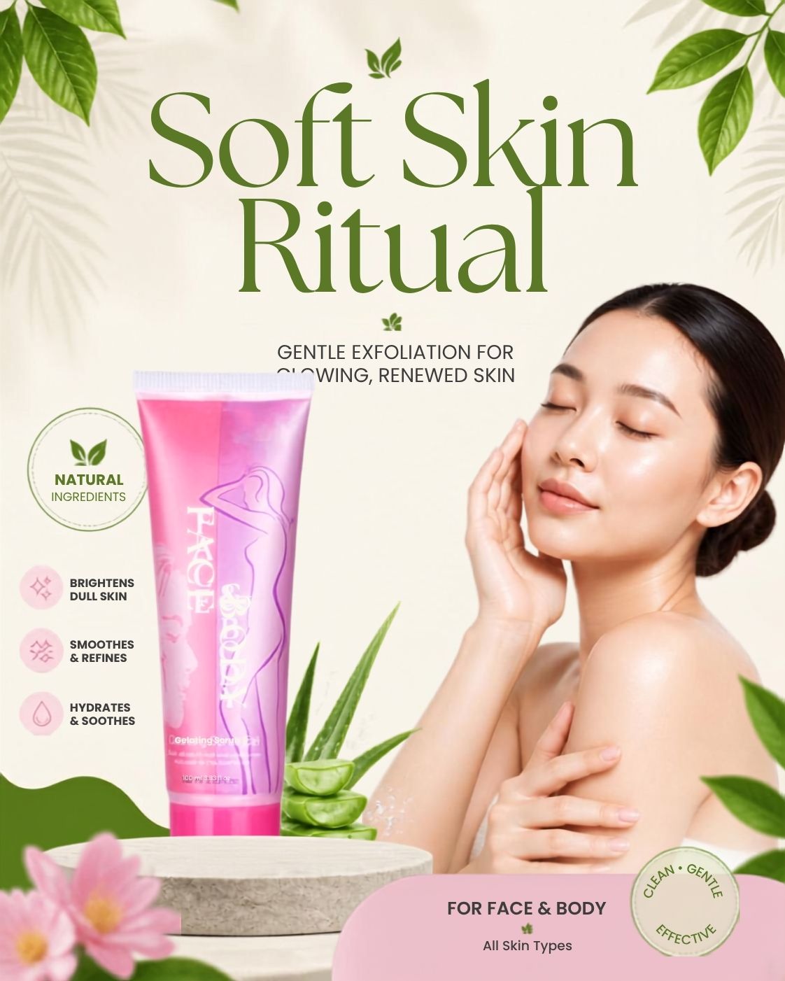 Face & Body Scrubbing Gel â€“ Gentle Skin Exfoliator for Smooth & Healthy Skin